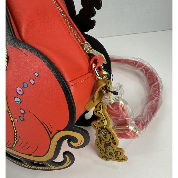Loungefly How the Grinch Stole Christmas Max Sleigh Crossbody Bag Holiday NWOT - Picture 15 of 16